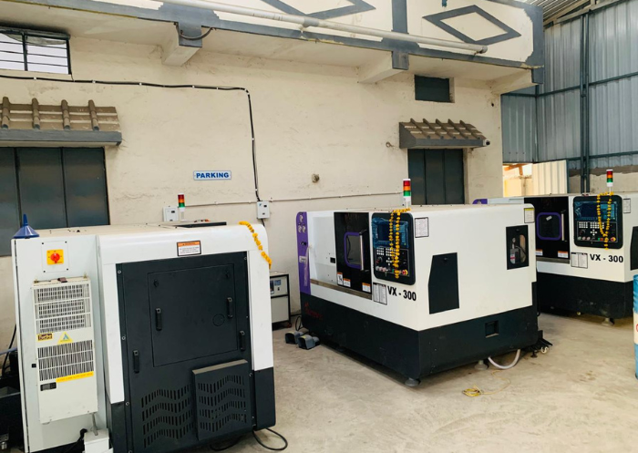 CNC turning center used for precision metal machining
